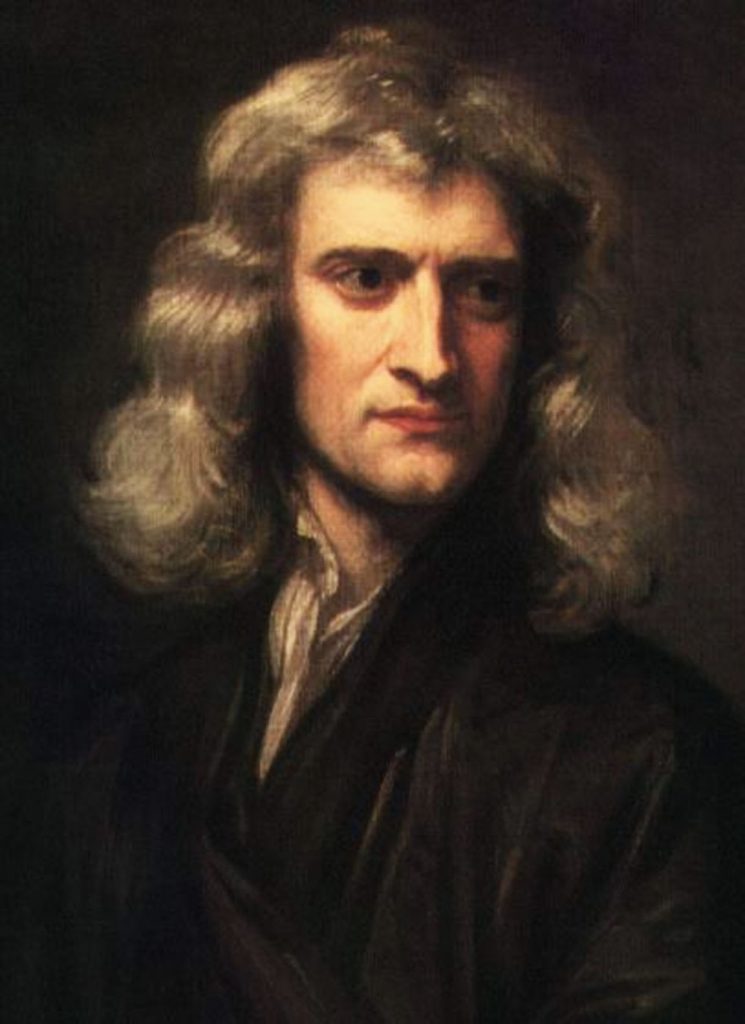 Isaac Newton (a 46 anni), dipinto da Godfrey Kneller, 1689