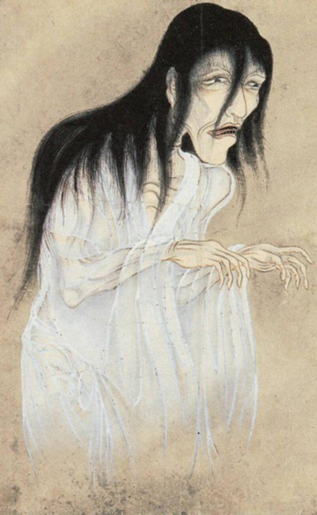 Yōkai, o demone giapponese, disegno tratto da una pergamena.
