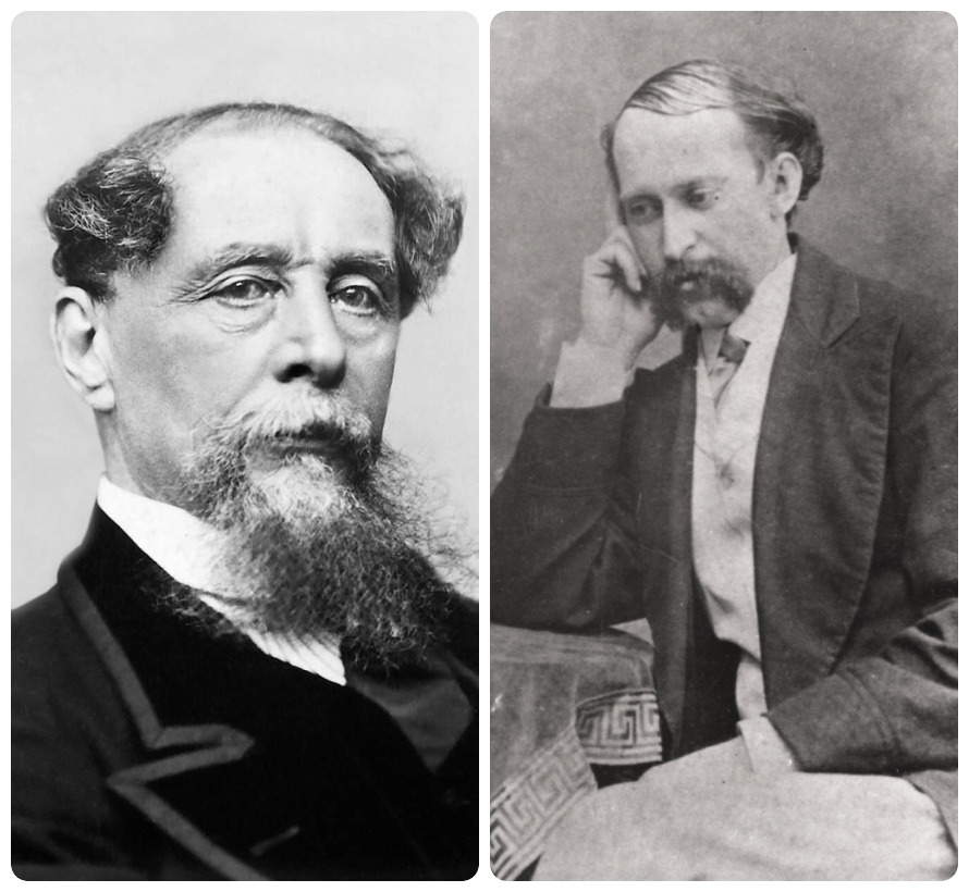 A destra Charles Dickens e a sinistra Thomas P. James