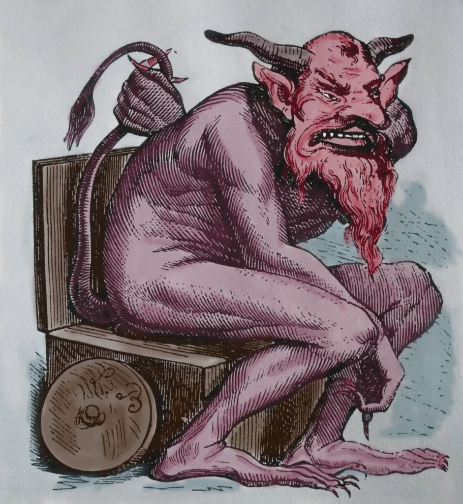 Demone Belphegor dal Dizionario infernale, 1863 di Collins de Plancy. Disegno di Louis Breton. Incisione di Jarrault