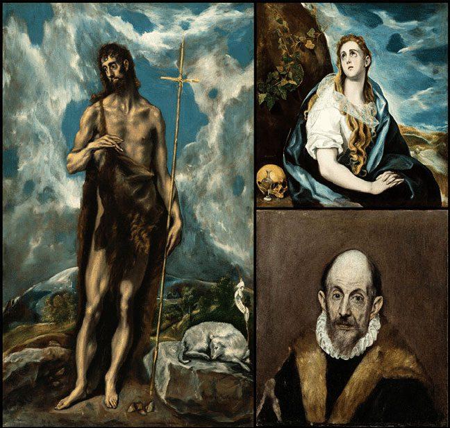 Dipinti di El Greco: personaggi biblici o santificati dall'aspetto allungato