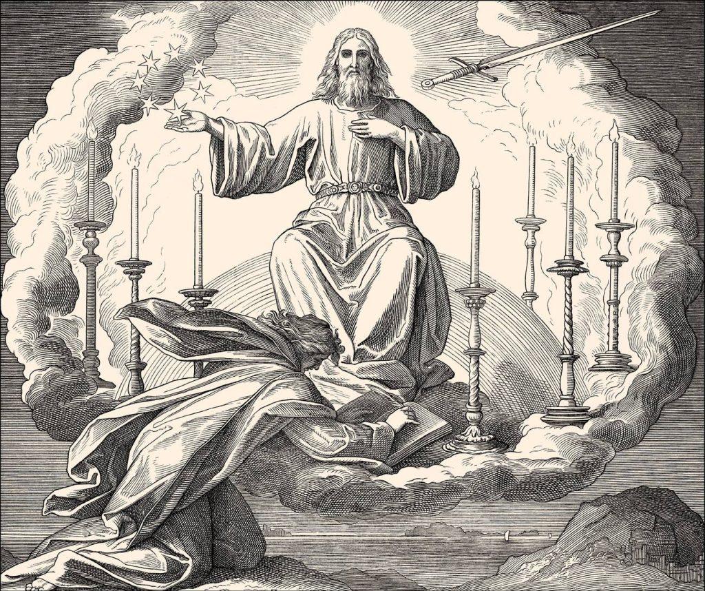Visione di Giovanni a Patmos - Xilografia di Julius Schnorr von Carolsfeld, 1860