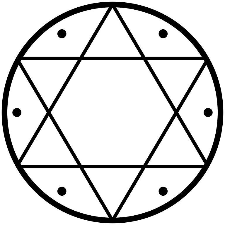 Un esempio del sigillo in forma di esagramma (fonte: Wikimedia Comnons)