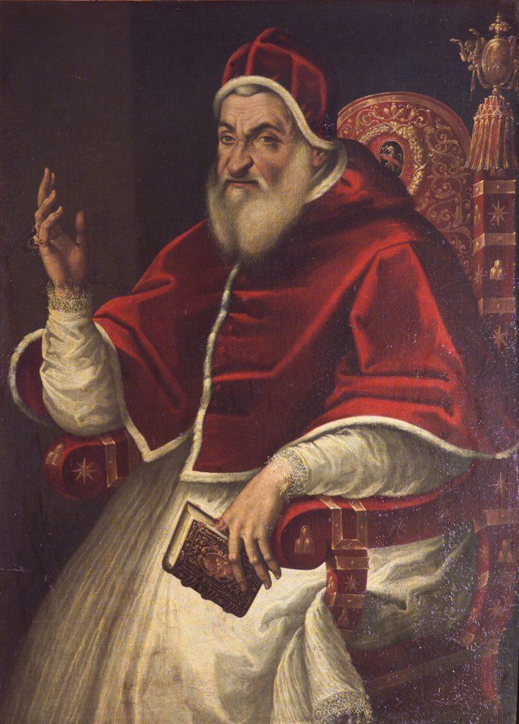 Papa Sisto V in un ritratto del 1590 di Pietro Fachetti (1539-1613). Musei Vaticani. (Pubblico dominio)