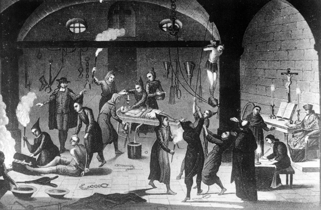 Una raffigurazione delle pratiche dell'inquisizione spagnola
