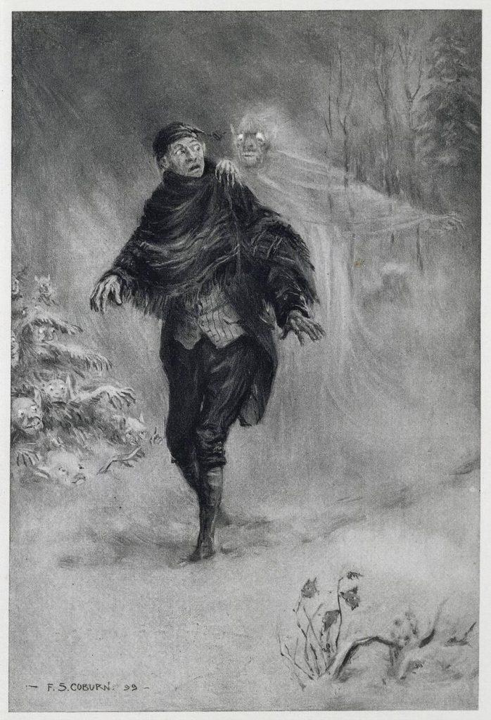 Ichabod Crane inseguito dallo spettro, 1899, di Frederick Simpson Coburn (1871-1960) - Pubblico dominio