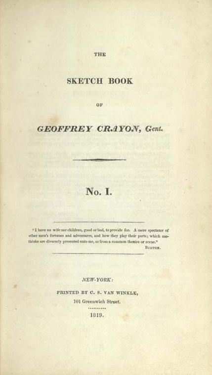 Frontespizio de Il libro degli schizzi di Geoffrey Crayon (The Sketch Book of Geoffrey Crayon), 1819. (Pubblico dominio)